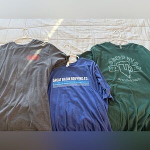 3 brewery T-Shirts Bundle - Gray, Blue, Green. All 3 for $15